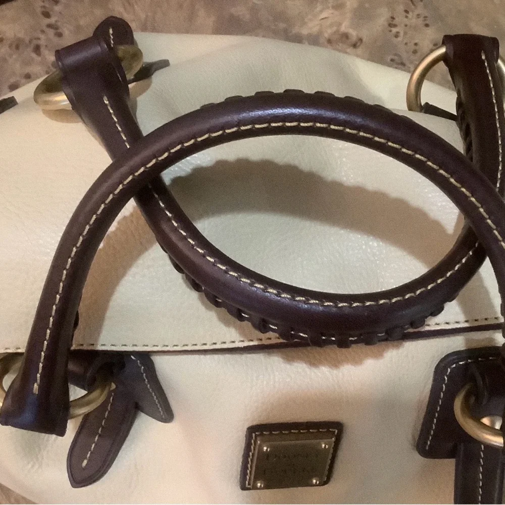 Dooney & Bourke Cream Florentine Vacchetta Leather Satchel - Picture 8 of 9